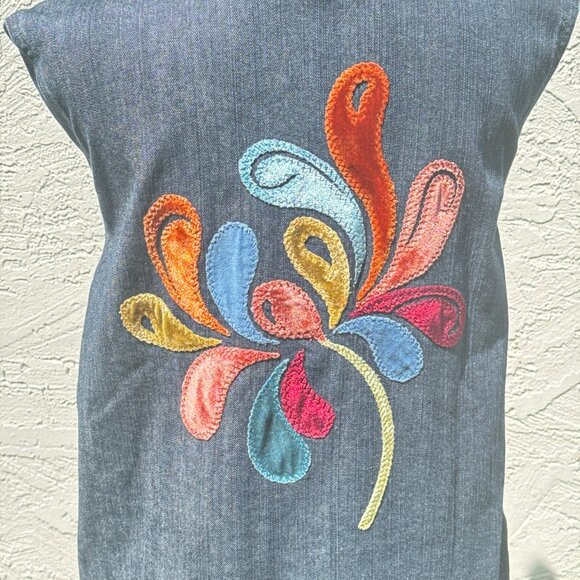IoS Embroidered "Sassy"  Blue Jean Jacket Small NWT - Picture 7 of 7